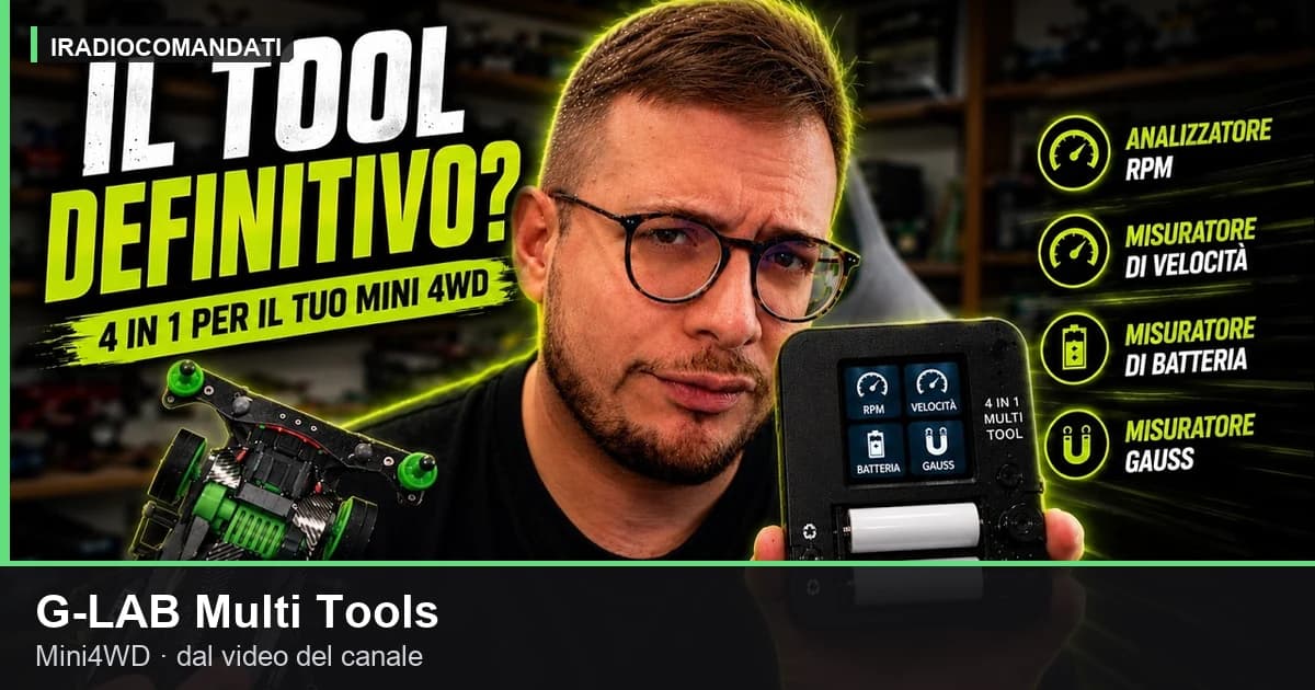 G-LAB Multi Tools Mini4WD: RPM, velocità e pile (guida dal video)