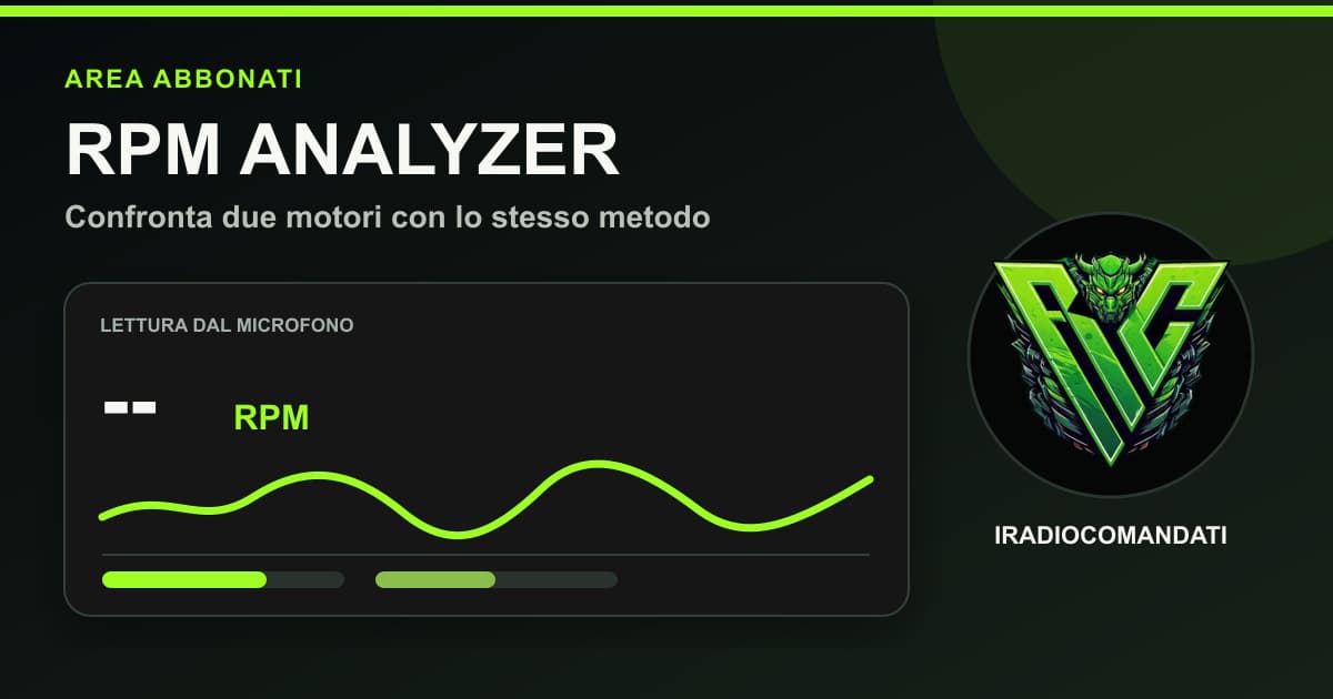 RPM Analyzer Mini4WD: come confrontare due motori senza farsi ingannare dal rumore